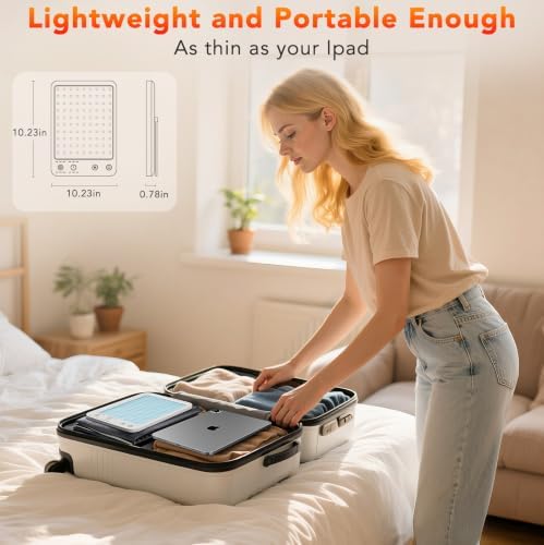 Red Light Therapy, 660nm & 850nm Dual Near-Infrared Red Light Panel with Adjustable Stand, Built-in Timer, 3 Modes 6 Brightness, for Body&Face, Home & Travel, Gift for Men and Women - Image 6