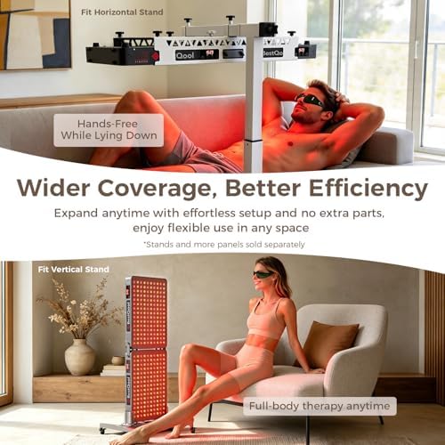 BestQool Red Light Therapy Panel, 4 Wavelengths Red & NIR, 150 LEDs, 250W - Image 5
