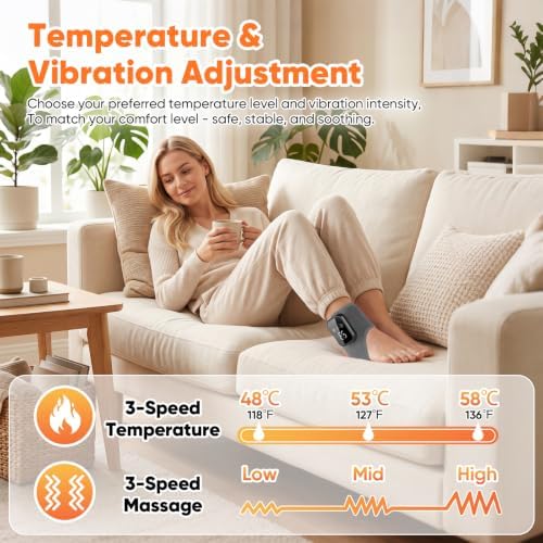 2PCS Foot Renew Massager for Neuropathy, 3-in-1 Cordless & Portable Foot and Ankle Massager, 3 Vibration Modes & 3 Heat Settings, Foot Massager for Heel, Arch & Ankle Relief, Ideal for Home & Travel - Image 2