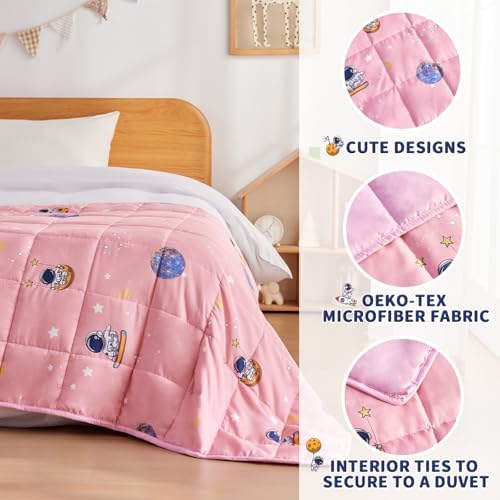 anfie Weighted Blanket(40"x60" 7lbs) Weighted Blanket Cooling Blanket for Resting,Throw Size Breathable Blanket with Premium Glass Bead(Space Pink) - Image 2