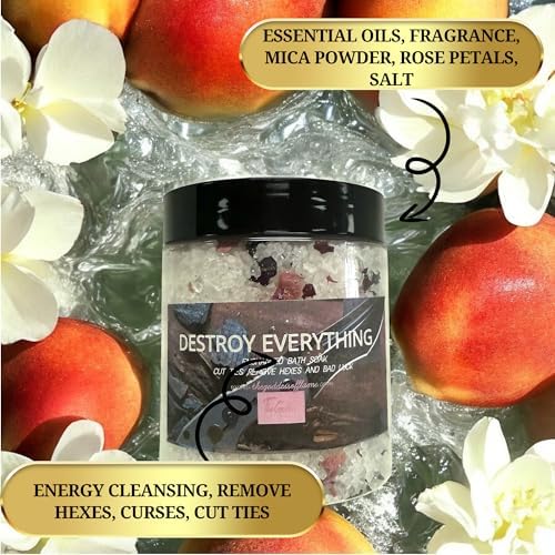 Destroy Everything Spiritual Bath Salts for Energy Cleansing & Uncrossing | Ritual Bath Soak for Spiritual Cleansing, Purification & Banishing Rituals 12oz | Hoodoo Voodoo Conjure Wicca Spell - Image 4