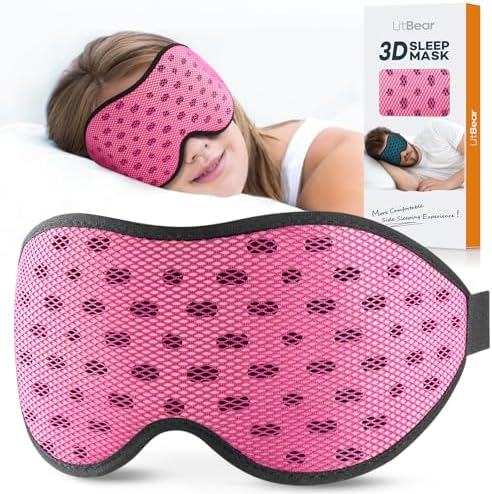 LitBear Breathable Sleep Mask, 3D Eye Mask Sleep for Side Sleeper Women Men by LitBear