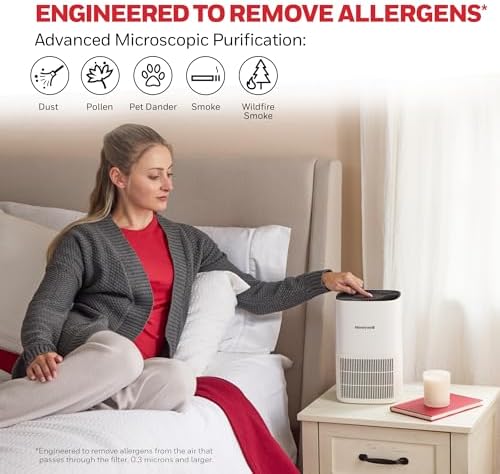 Honeywell Allergen Plus Compact HEPA Small Room Air Purifiers, White - Image 4