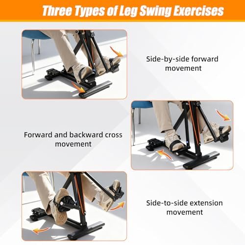 Arm and Leg Pedal Exerciser for Seniors - Seated Pedal Exerciser with Leg Swing Exercise, Arm Rope Pull Exercise&Foot Massage, Stroke Recovery Pedal Exercise Equipment for Elderly, with Digital Display - Image 2