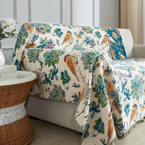 Boho Throw Blanket for Bed 80”x90”, 100% Cotton Blanket for Couch Sofa - Image 5
