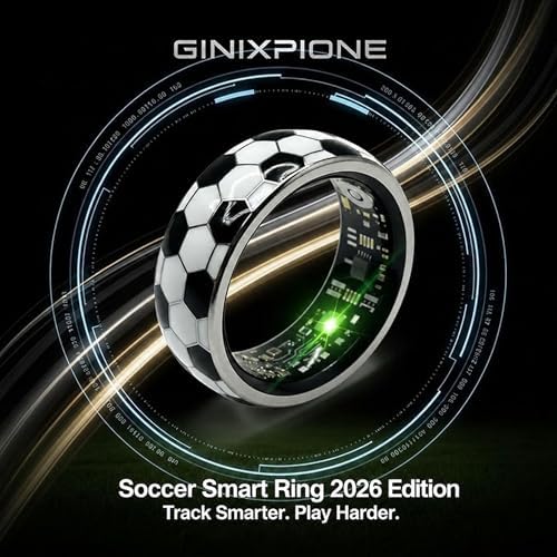 Smart Ring for Women, Soccer Inspired Design (Black,9#) - Image 4