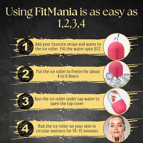 Ice Roller For Face with 2 Premium Heads, Facial Ice Roller for self Skin Care of all Types , Cold Face Ice Roller Facial Massager for Eye Puffiness relief , Wrinkles , Migraine & TMJ Relief Massager - Image 6