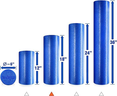 Yes4All Medium Firm Round PE Foam Roller 12, 18, 24, 36 Inches for Pilates, Yoga, Stretching, Balance & Core Exercises - Image 4