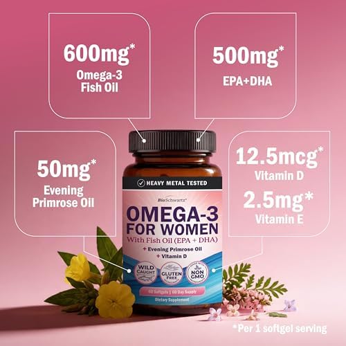 Fish Oil Omega 3 Supplement for Women with Evening Primrose Oil & Vitamin D - Image 2