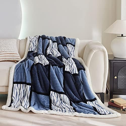 Gracelife Sherpa Fleece Throw Blanket for Couch, Fluffy Plush Warm Fuzzy Blanket for Women and Men, Cozy Thick Soft Twin Blanket for Bed, Black-White, 60x80 Inches by Gracelife