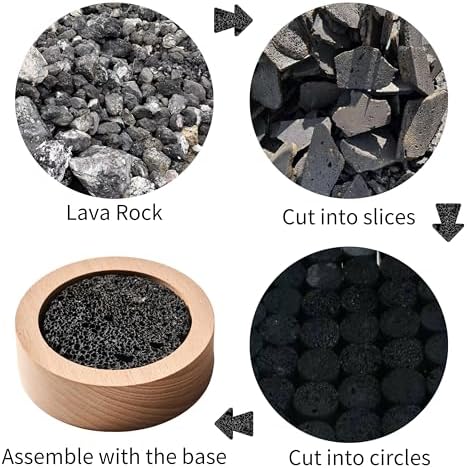 Small Passive Lava Rock Diffuser for Essential Oils Great for Decorating at Desk, Office or Car - Image 3