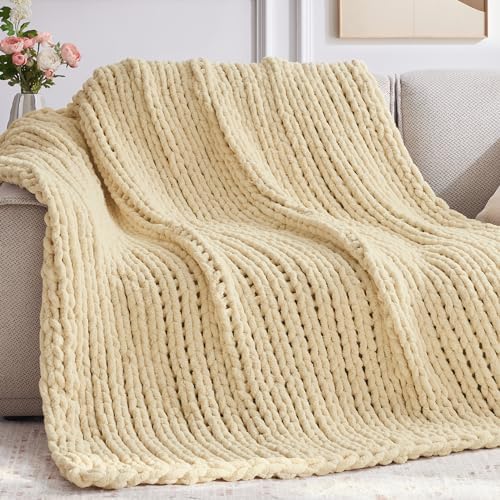 Negwoo Chunky Knit Throw Blanket, Knitted Throw Chenille Yarn, 50"*60" by Unknown