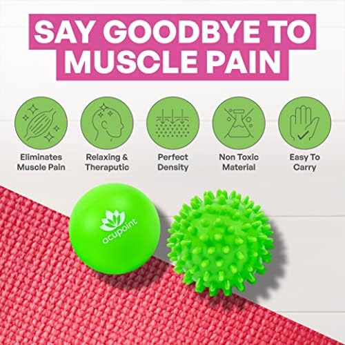 Acupoint Physical Massage Therapy Lacrosse Ball Set Ideal for Yoga Deep Tissue Massage Trigger Point Therapy and Myofascial Release Physical Therapy Back Foot Plantar Fasciitis (Spiky Ball) - Image 4