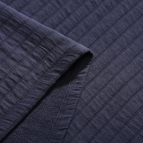Tommy Hilfiger - Queen Cotton Blanket, Woven Channel Stitched Bedding, Medium Weight Soft Blanket, Anti-Pilling & Fade Resistant, Ideal for Layering, Oeko-TEX Certified (Navy) - Image 6
