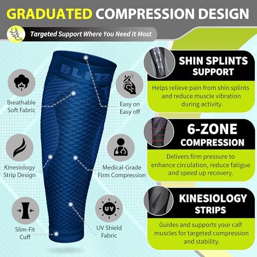 BLITZU Calf Compression Sleeves, Footless Compression Socks for Men & Women - Image 3