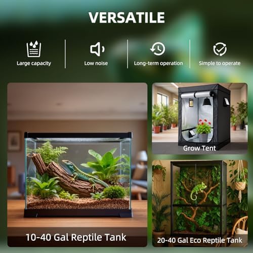 Coospider 3.8L Reptile Fogger Mister, Quiet Reptile Humidifier for Reptiles Tank, Terrarium Humidifiers with Extended Tube, Automatic Reptile Misting System for Reptiles Amphibians Herps Vivarium - Image 5