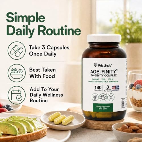 PRISTINE'S Age Finity NAD+ NR Mitochondrial Cellular Support Capsules - Image 5