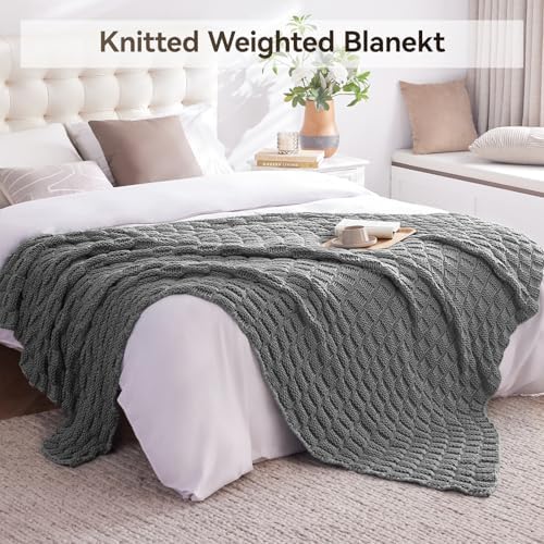 Knitted Weighted Blanket for Adult, No Beads Heavy Blanket 50"x60" 7lbs - Image 6