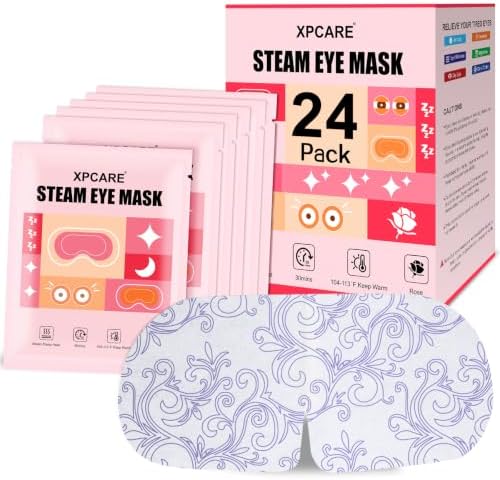 XPCARE 24 Pack Steam Eye Mask Disposable for Dry Eyes Cornea Care (Rose) by XPCARE