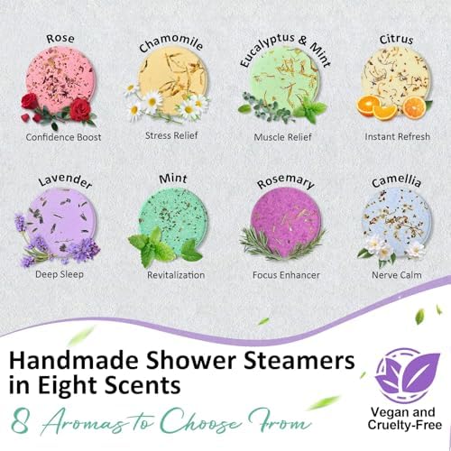 Shower Steamers Aromatherapy Birthday Gifts for Women - 8 Pcs Mothers Day Gifts for Mom Wife Daughter Grandma, Self Care with Natural Essential Oils Relaxation Home Spa Gift Set (Purple) - Image 6