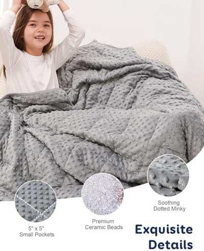 Kivik 10lbs Weighted Blanket, Cooling Soft Minky Dot Heavy Blankets 41"x60" - Image 4