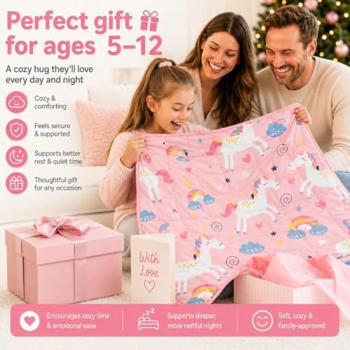 Pink Unicorn Weighted Blanket 2lbs Small Weighted Lap Pad Gifts, 19"x21" - Image 5