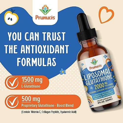 Prunucis 2000MG Liposomal Glutathione Liquid, 98% Absorption, Active Form L-Glutathione Supplement, Vegan Friendly, Powerful Antioxidant Complex for Immune System, Aging Defense, Detox, 16 FL.OZ - Image 5