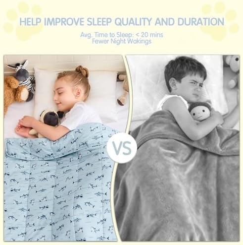 yescool Shark Weighted Blanket 3 Pounds Cooling Weighted Lap Blanket, Heavy Blankets, Weighted Throw Blanket Gifts for 20-40lbs, 36"x48" - Image 2
