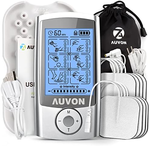 AUVON 24 Modes TENS Unit Muscle Stimulator for Pain Relief, Premium Pads by AUVON