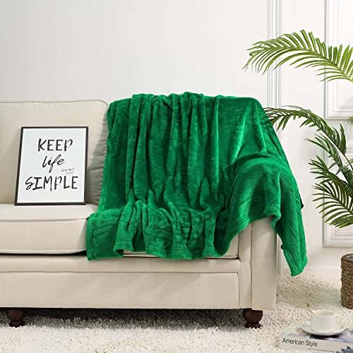 NANPIPER Fleece Blankets, Super Soft Flannel Fuzzy Blanket for Couch, Luxury Cozy Lightweight Microfiber Dog Blanket-Throw Size,Emerald Green - Image 4