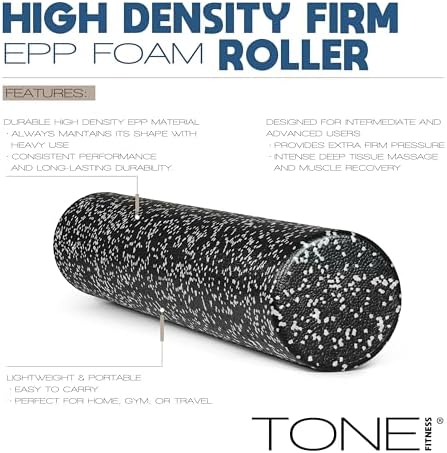 Tone Fitness High Density EPP Foam Exercise Foam Roller for Yoga, Pilates, Stretching, Massage, and Recovery | Multiple Sizes and Colors - Image 3