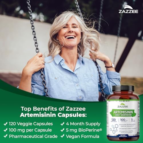Zazzee High Absorption Artemisinin, 100 mg per Capsule, 120 Vegan Capsules - Image 2