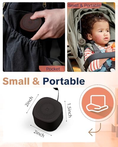 Travel White Noise Sound Machine 20 Sounds, Portable Sound Machine for Adults Sleep, Mini Sleep Aid with Adjustable Volume, 3 Timers, Colorful Night Light, Rechargeable for Baby, Home, Registry Gift - Image 2