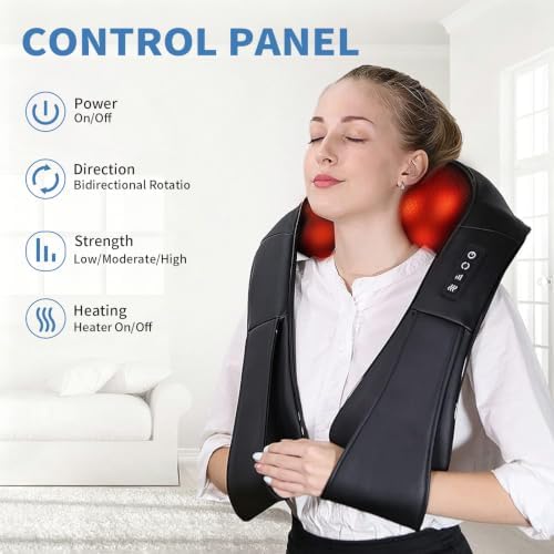iKristin Neck Massager with Heat, Shiatsu Massager Deep Tissue 3D Kneading - Image 2