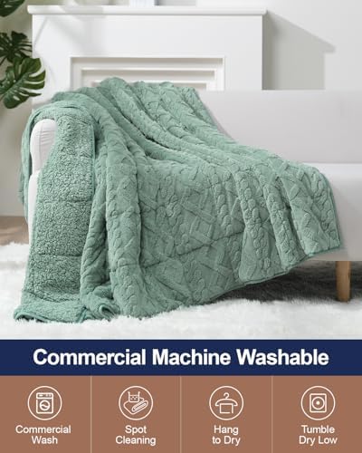 Ultra Soft Sherpa Weighted Blanket for Adults, 60"x80" 20lbs Heavy Blankets - Image 5