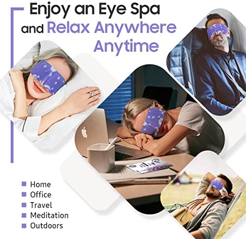 BeHoomi Steam Eye Mask, 10Packs Heated Eye Mask, Self Heating Disposable SPA Warm Compress for Eyes Sleep Mask, Travel Essentials & Relaxation Gifts for Women (Lavender Scent) - Image 6