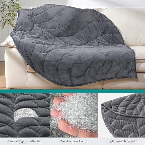 Weighted Blanket for Adults, 10 lbs, 60" x 78" washable Blankets, Gray - Image 5