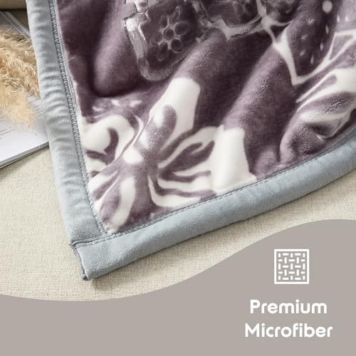 Nestl Korean Mink Blanket King Size - 12 Lbs Velvet Fleece Korean Blanket - 2 Ply Warm & Thick Winter Blanket - Wrinkle & Fade Resistant - 87 x 94 Inches (Grey) - Image 2