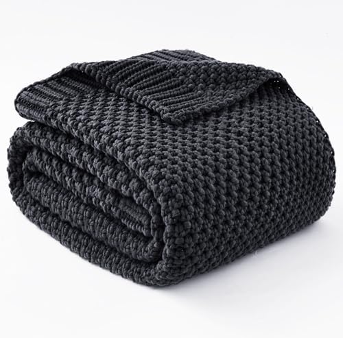 Topcee Knitted Weighted Blanket - 48"x72" 15lbs Cooling Chunky Knit Heavy Blanket for Adults Cable Yarn Knit Decorative No Beads Soft, Cozy and Cooling Weighted Throw Blankets Machine Washable by Topcee%E2%80%94ForYourGoodSleep