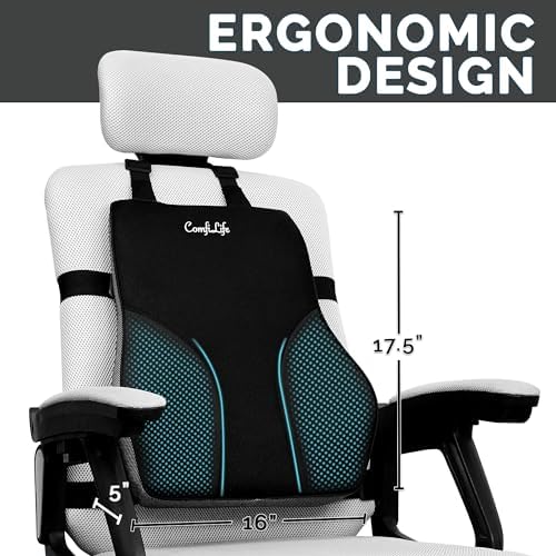 ComfiLife Lumbar Pillow + Foot Rest Bundle – Lumbar Support Pillow for Office Chair – Foot Rest for Under Desk – Improves Posture Helps Back Pain Relief - Image 5