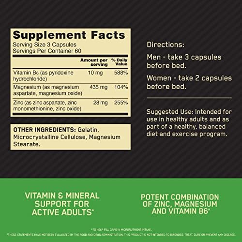Optimum Nutrition Muscle Recovery and Endurance Supplement for Men and Women,Zinc-and Magnesium Supplement,180 Count (Pack of 2) - Image 3
