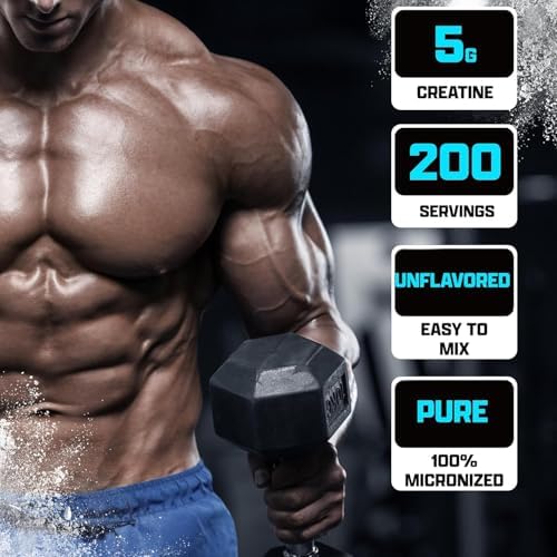 Nutrex Research Micronized Creatine Monohydrate Powder - 200 Servings (1KG) Pure, Unflavored Creatine Monohydrate Supplement for Muscle Gain, Strength and Performance, 5G Per Serv (2.2lbs) - Image 2