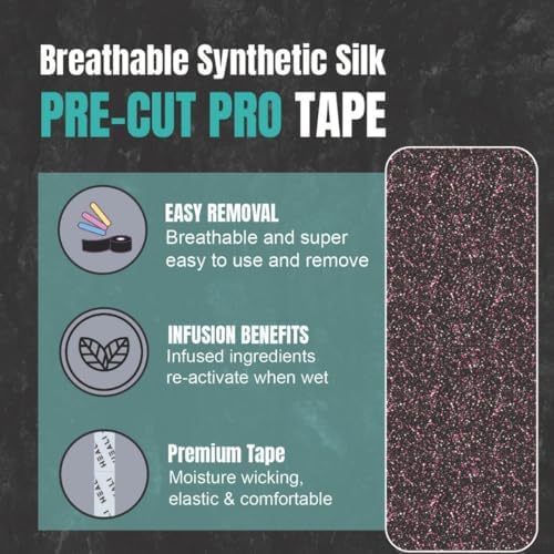 Heali Kinesiology Tape with Magnesium and Menthol, 20 Pcs Precut Strips, K Tape Roll, Knees, Physical Therapy Sports Tape for Muscles and Joints, Water Resistant, Pink Splatter - Image 2