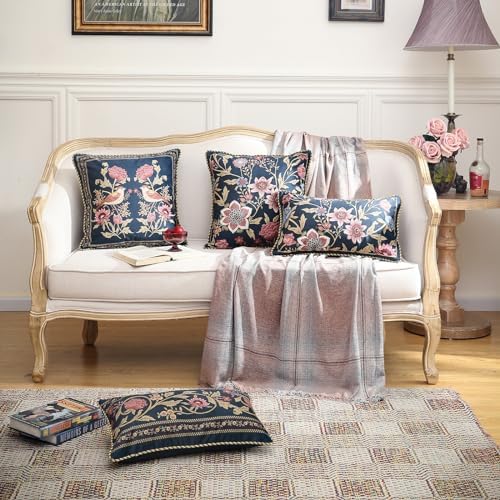 patdrea Designer French Velvet Throw Pillow Cover,18"x18"-OldgardenB - Image 2