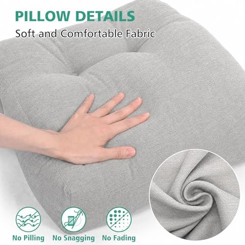 Shinnwa Lumbar Support Pillow for Office Chair, Memory Foam Back Support Pillow for Back Pain Relief, Car, Chair and Couch, 17.5x15x4.5in, Light Grey - Image 4