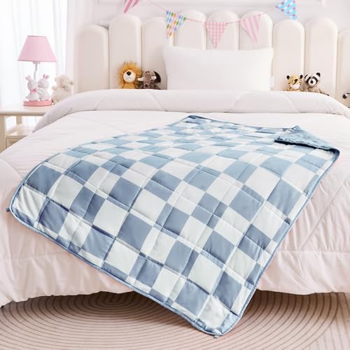 yescool Blue Checkered Weighted Blanket 10 Pounds Plaid Weighted Throw Blanket, Twin Heavy Blanket, Tartan Bed Throw Blanket Gifts for 80-110lbs, 40"x60" - Image 5