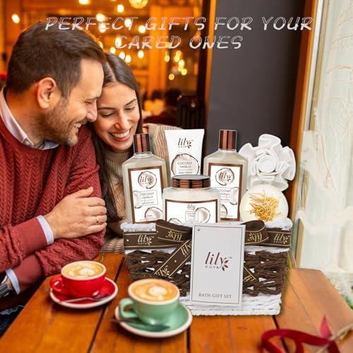Coconut Vanilla Spa Gifts, 7Pcs Perfect Spa Gift Baskets for Women & Men - Image 6