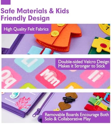 hahaland Busy Board Montessori Toys 3 Year Old Girl Gifts 3rd Bithday Idea - Image 6