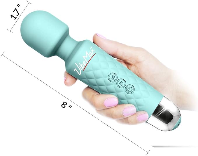 VibeMax Rechargeable Personal Massager - Powerful Multi Speed Vibration - Whisper Quiet - Waterproof - for Muscle Tension Relief in Neck, Back, Shoulders, Legs and Feet - Turquoise - Image 2