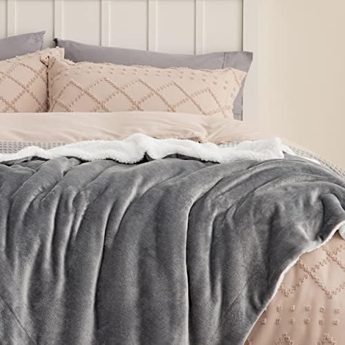 Bedsure GentleSoft Sherpa Fleece Twin Blanket for Couch, Non-Heated, Thick and Warm Throw for Women and Men, Soft Fuzzy Plush Blanket for Winter, Grey, 60x80 Inches - Image 5